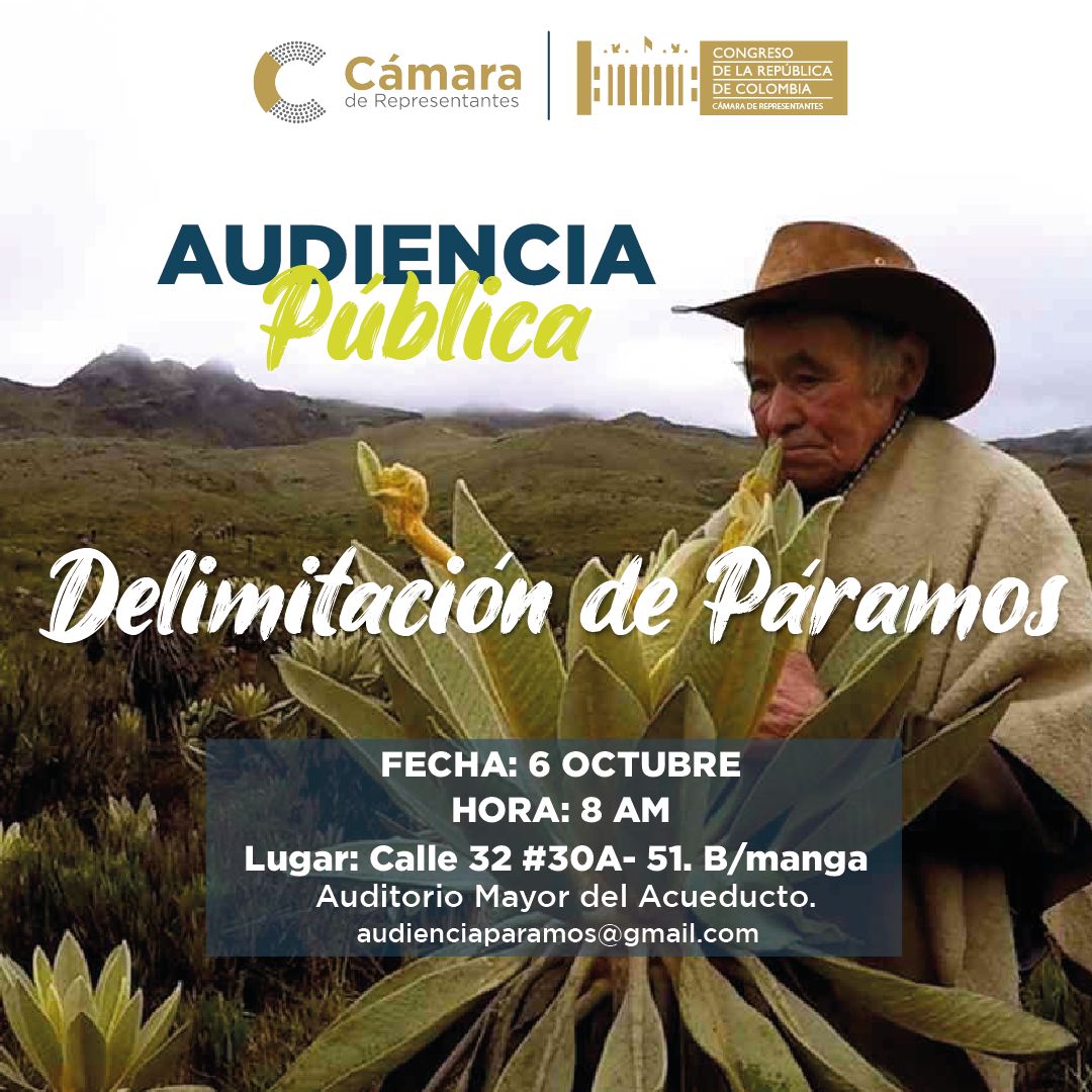 Empoderados, y con la certeza de que la voz de los habitantes de páramos tendrá un espacio determinante, los invitamos a Audiencia con <a href="/CamaraColombia/">Cámara de Representantes de Colombia</a>
✒️Inscripción previa: shortest.link/4rQR     <a href="/sos_santurban/">Paramo Santurban</a> <a href="/paramosaversONG/">Páramo Savers</a> <a href="/tejiendoparamo/">Red Tejiendo Páramos</a> <a href="/ParamoSumapaz/">Paramo Del Sumapaz</a> <a href="/SomosParamo/">Somos Páramo</a>