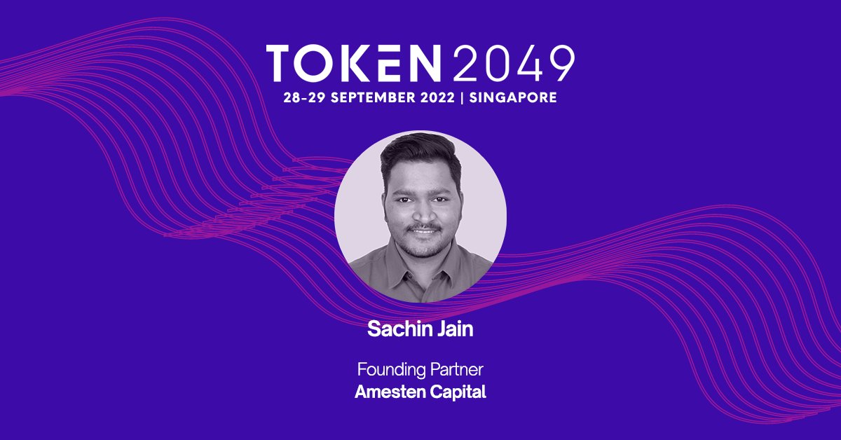 token2049's tweet photo. Meet Sachin Jain, one of our speakers 👋

@itsSDJ is the Founding Partner of @amestencapital, a seed investment fund focused on early stage blockchain startups.

He previously served as the Marketing Manager of @CoinDCX.

Meet him at #TOKEN2049: https://t.co/mgbtR9omea https://t.co/sYRvewxgtu
