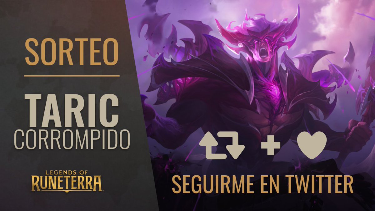 DraconisGE's tweet photo. Sorteo SKIN TARIC CORROMPIDO!
 @LoRLATAM gracias al  #LPP 
Recuerden dar:
✅-Like,Follow,Retwitt
✅-Riot ID Ejemplo: GK DraconisGE #GKE
✅-Correo asociado a su cuenta de Riot (en los comentarios o por DM) 
Exclusivo LATAM y tienen hasta el 30/09/22
@GamersKingdomES https://t.co/XoyVzB9w87