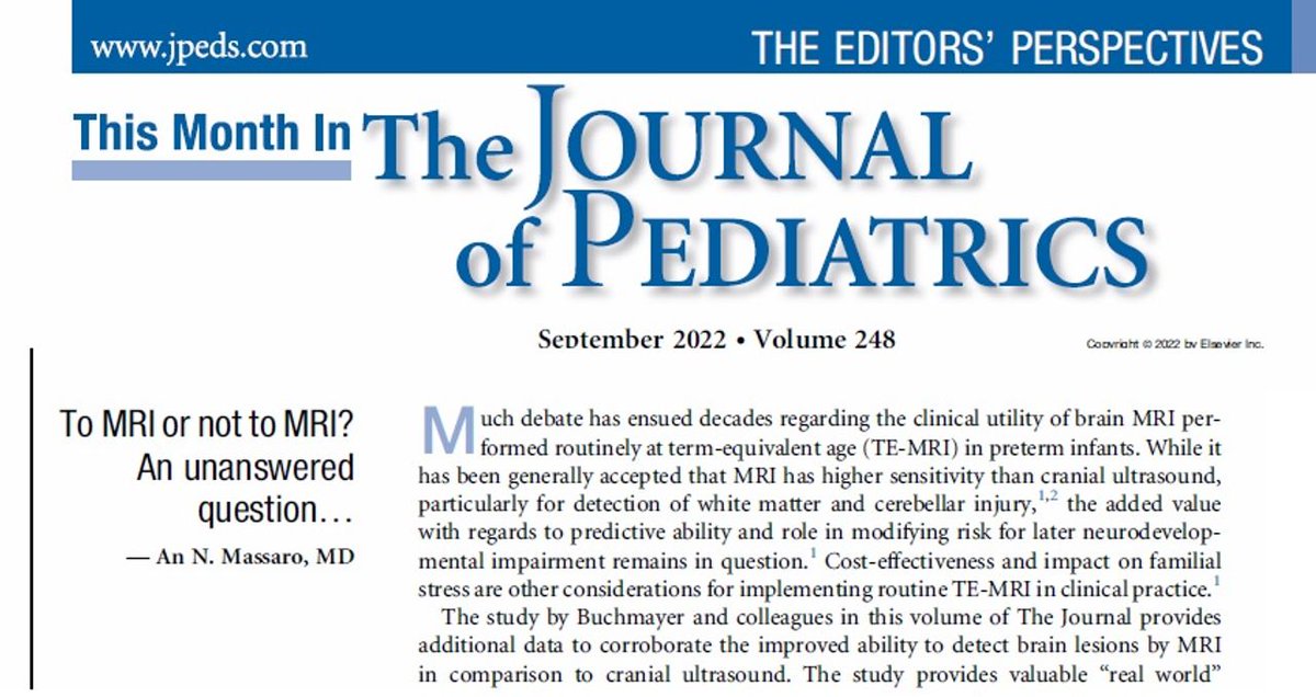 From the Editor's Perspective: To MRI or not to MRI? An unanswered question… Editorial Board member Dr. An Massaro discusses an article by Buchmayer et al- bit.ly/3xCwJSL