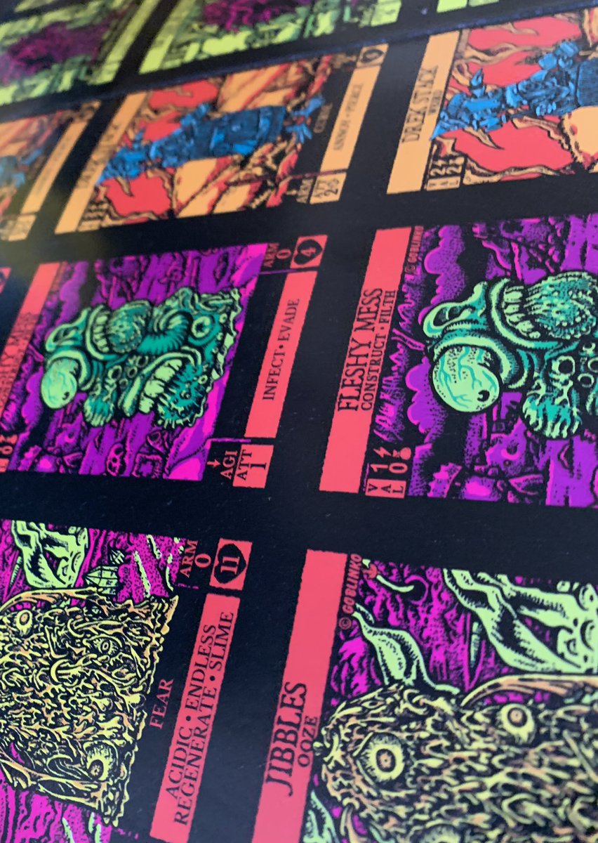 REALGOBLINKO's tweet image. The proof sheet for the new promo cards we just ordered! They’re supposed to arrive on Monday! They go out as freebies with the next Dungeon Degenerates projects! #dungeondegenerates #promocards #handofdoom #goblinko