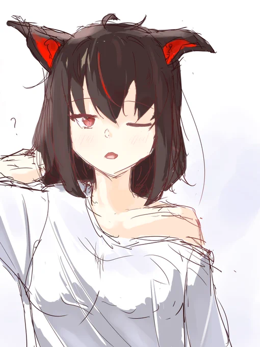 黒様ほんとは朝弱そう#ホロメンワンドロ924 #絵フブキ 