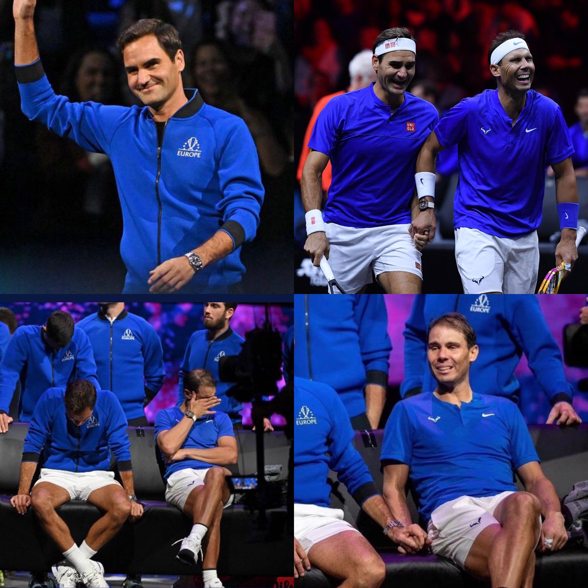 MVERKERKE's tweet photo. De koning stopt….🥹 #emotioneelafscheid @rogerfederer @RafaelNadal https://t.co/XR66itEqRi