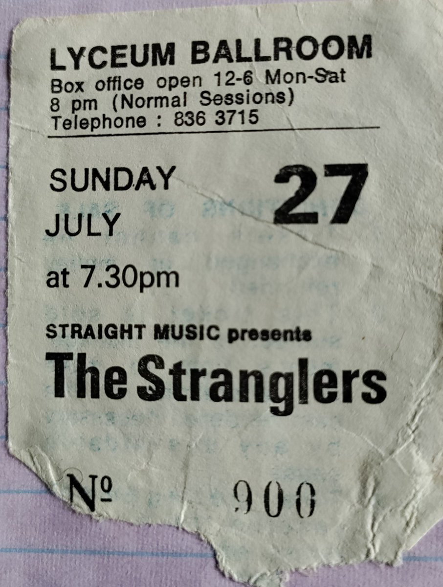 The Stranglers - 1980. I was 17. Setlist was mainly from The Raven and The Gospel According To The Meninblack. Support from Hazel O'Conner. Belter of a gig. @NewWaveAndPunk @clairy07wairy @soniceinparis @StranglersSite