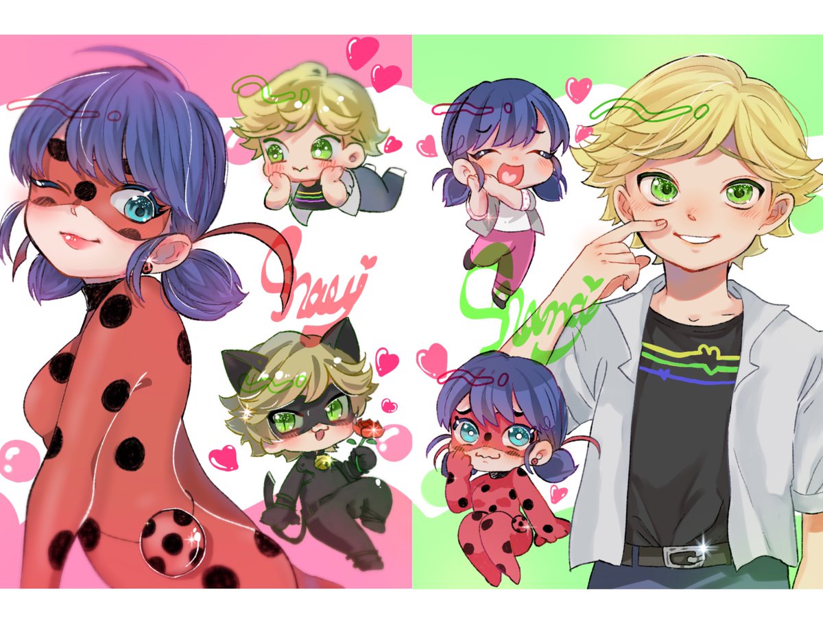 見てくださーい!!! 前回あげた絵と合わせて2枚繋げるともっっと可愛いんです!!

#ミラキュラス
 #MiraculousLadybug