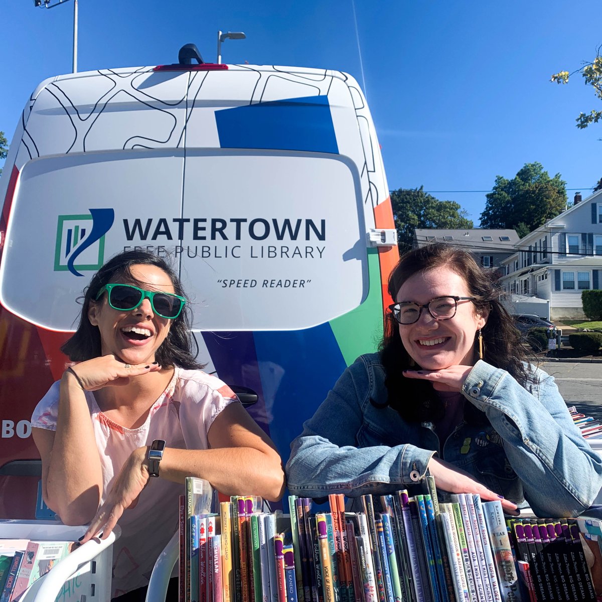 WatertownPubLib's tweet photo. It's #LibraryCardSignupMonth! Come find the Speed Reader TODAY at the @watertowngov's Faire On The Square and open a library card for free! Also, eat some fried dough. 11 AM - 4 PM, in the library parking lot.

#LibraryCard #WFPL #PublicLibrary https://t.co/wJZ7OTbEwK