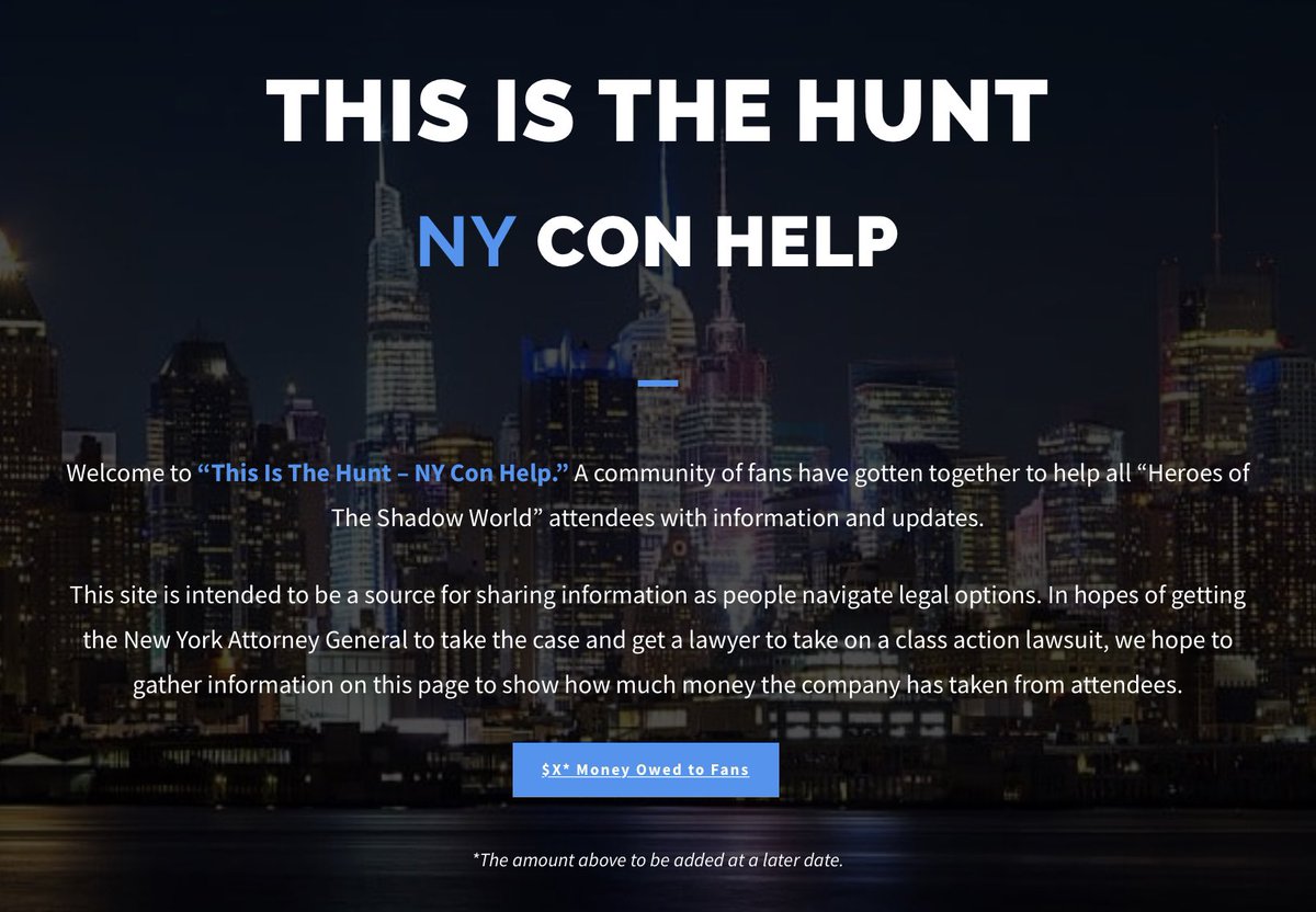 globalshadows2's tweet photo. A shout out to every #Shadowhunters Fan and #NYShadowcon attendee. Have a look at this website. A lot of information for help with #JalmicsRefundNow.
🔗https://t.co/W5lTnOF0hQ https://t.co/rIW08G9QSi