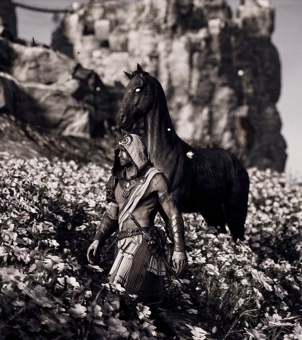 cryptochooscare's tweet photo. #blackandwhite #AssassinsCreed #AssassinsCreedOdyssey #UbisoftPhotoMode #Ubisoft #PlayStation #PlayToEarn #photography #photo #ThePhotoMode #WIGVP #LandofVP #blackandwhitephoto https://t.co/RkIx8Dp9rY