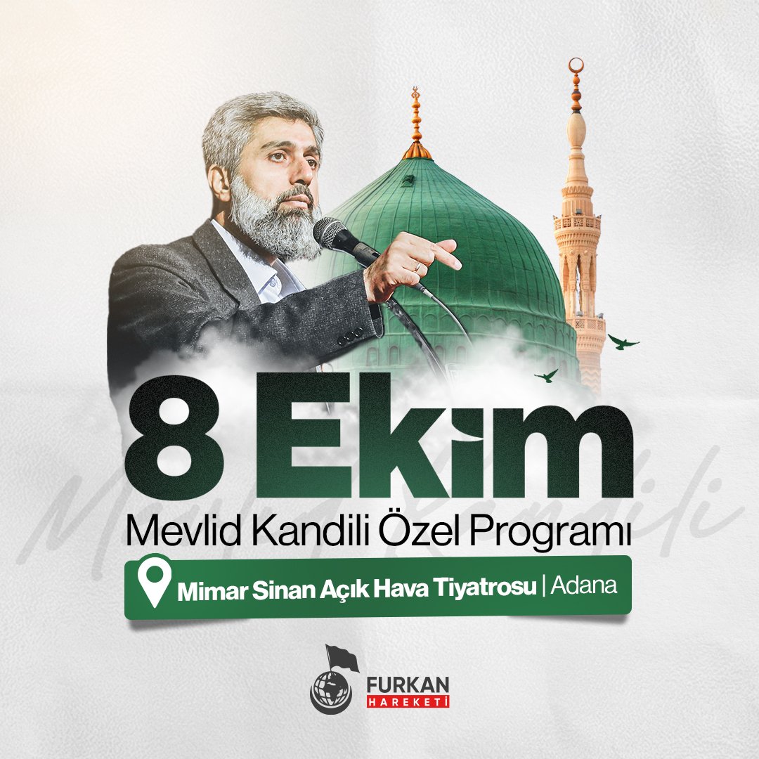 MedyaFurkan's tweet photo. 8 Ekim’de Mevlid Kandili Vesilesiyle MİMAR SİNANDAYIZ! https://t.co/OXD8vSVWpB