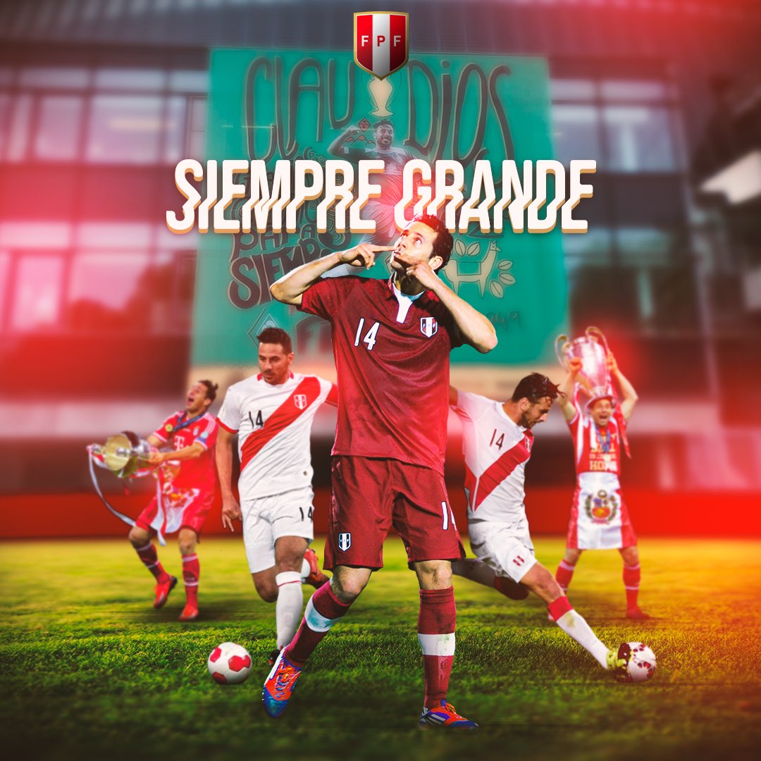 SeleccionPeru's tweet photo. ¡'𝗕𝗢𝗠𝗕𝗔𝗥𝗗𝗘𝗥𝗢' 𝗬 𝗟𝗘𝗬𝗘𝗡𝗗𝗔! 🚀

Claudio Pizarro, embajador de nuestro fútbol a nivel mundial e histórico capitán de la @SeleccionPeru 🇵🇪, se despide del deporte rey con un emotivo partido homenaje con el @werderbremen y @fcbayern. 

#AdiosPiza #Claudiosfiesta 💚 https://t.co/jtedd9yXfl