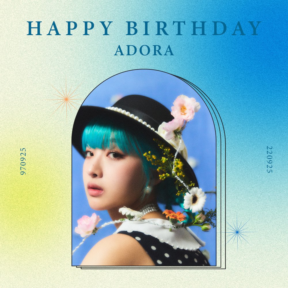 adoraofficialkr's tweet photo. [🎉] HAPPY ADORA DAY
ㅤ
ADORA의 생일을 축하합니다!🥳 🎂
ㅤ
#ADORA #아도라
#OurMagical_ADORA_HBD
#우리의_별빛_아도라 https://t.co/43kVsutuik