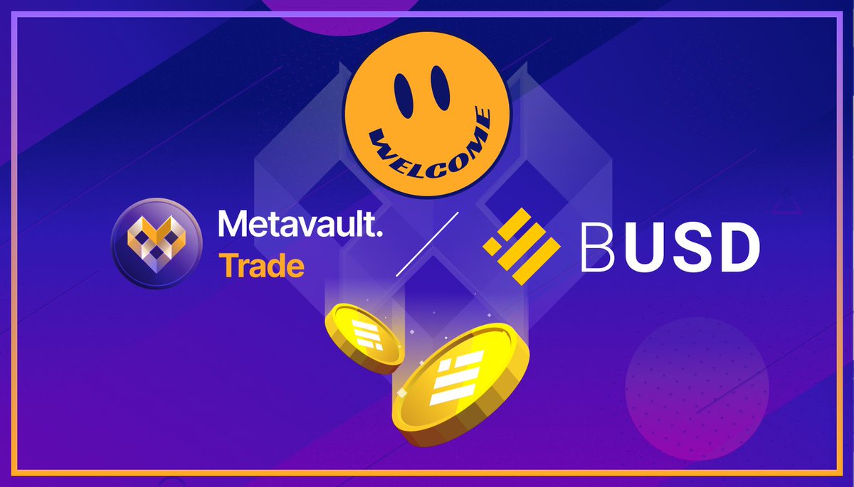 MetavaultTRADE's tweet photo. Huh, what do we have here?! 

A new Token 🪙 has just appeared in our Asset Basket.

Trade or Swap $BUSD now on our #dApp
Try it here: https://t.co/paeRjUjgF9

$BUSD #RealYield @binance https://t.co/1HdmurPFEw