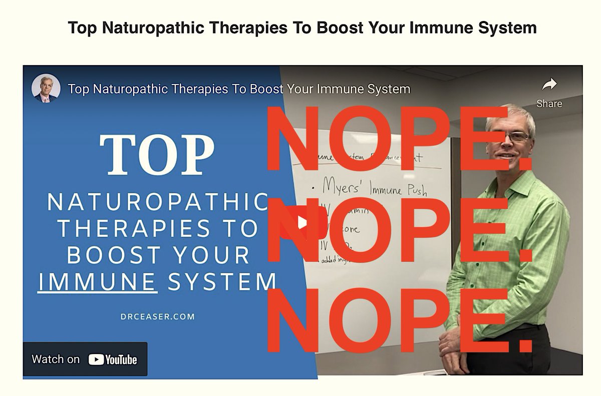 CaulfieldTim's tweet photo. My regular check of naturopath "immune boost" bunk. 

Sigh. It. Is. Everywhere.

This guy pushing Myers’ Immune Push, IV Ozone, IV H202, etc. No. No. No. 

Reality: can't "boost" your immune system, especially with this science-free nonsense. Regulatory response? https://t.co/wCqCdsqPZq