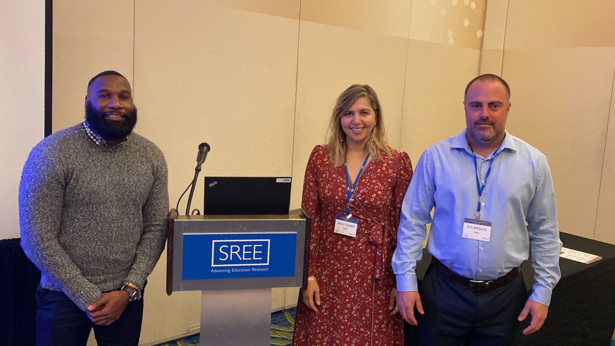 A big thank you to Jordan Allen, Jaclyn Tejwani, &amp; Eric Ambroso for your great work! Your presentation on the experiences of graduate students in Bridge Programs in chemistry, geoscience, &amp; physics was superb!👏 #SREE2022 <a href="/JaclynTejwani/">Jaclyn Tejwani</a> @ericambroso <a href="/sreesociety/">SREE</a>