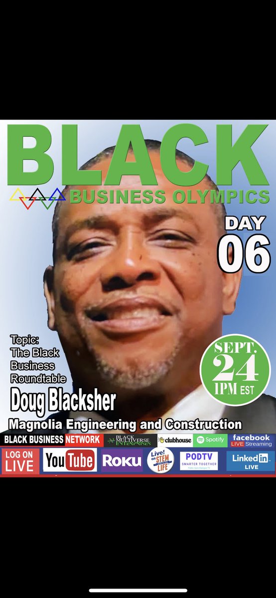 BlackBusinessUS's tweet photo. Black Business Olympics is live right now https://t.co/8H3AuM9g3w tune in!! https://t.co/nQJQBKQKxX