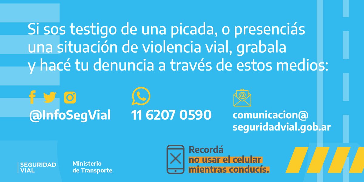 pmcarignano's tweet photo. Si sos testigo de una maniobra que pone en riesgo a los demás, como circular por la banquina, podés enviar tu denuncia a @InfoSegVial . 👇 https://t.co/CaqShmwdKK
