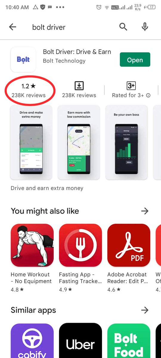 oliech_spex's tweet photo. All driver within Nairobi we urge you to switch off @Boltapp_ke completely until they comply, fuel retails at Ksh.180/L while they still have trips that are as low as Ksh.150,this doesn't make any sense,Let's also go to play store and rate them 1* as we had started, #BoltMustFall https://t.co/ggPot2l97w