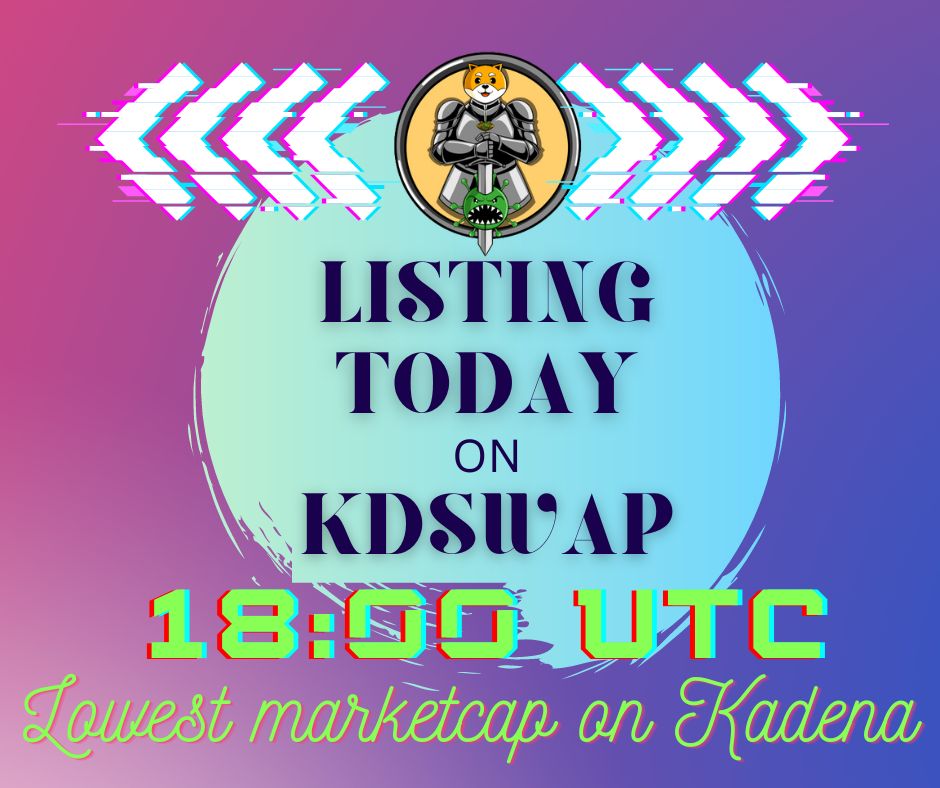 $CRNA is going to be listed today on KDSwap at 18 PM UTC.

We are the first token on Kadena launching with the lowest Marketcap.🚀🚀🚀

Initial Marketcap = 36,000$ only

🔥🔥100$ worth $CRNA GIVEAWAY 🔥🔥 

To enter:-
Retweet and tag 3 friends

LFG 🚀🚀🚀🚀🚀