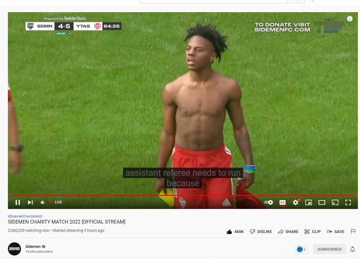 2,2M de pessoas assistindo futebol beneficente da Sidemen X Youtubers

youtube.com/watch?v=z0h3h1…