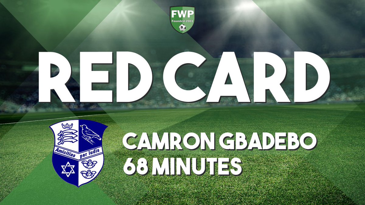 RED CARD: Camron Gbadebo - Wingate &amp; Finchley (68') #IsthmianLeague