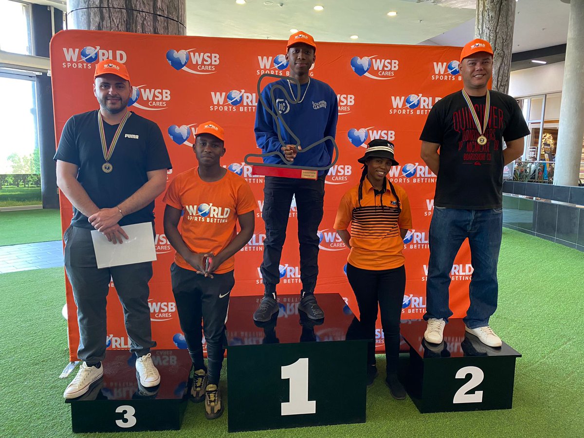 WorldSportsBet's tweet photo. Congratulations to Nathi Msimanaga who claimed the chequered flag 🏁 in the #F1SimulatorChallenge today at Centurion Mall #F1  🏎 https://t.co/QlDsjdIpCs