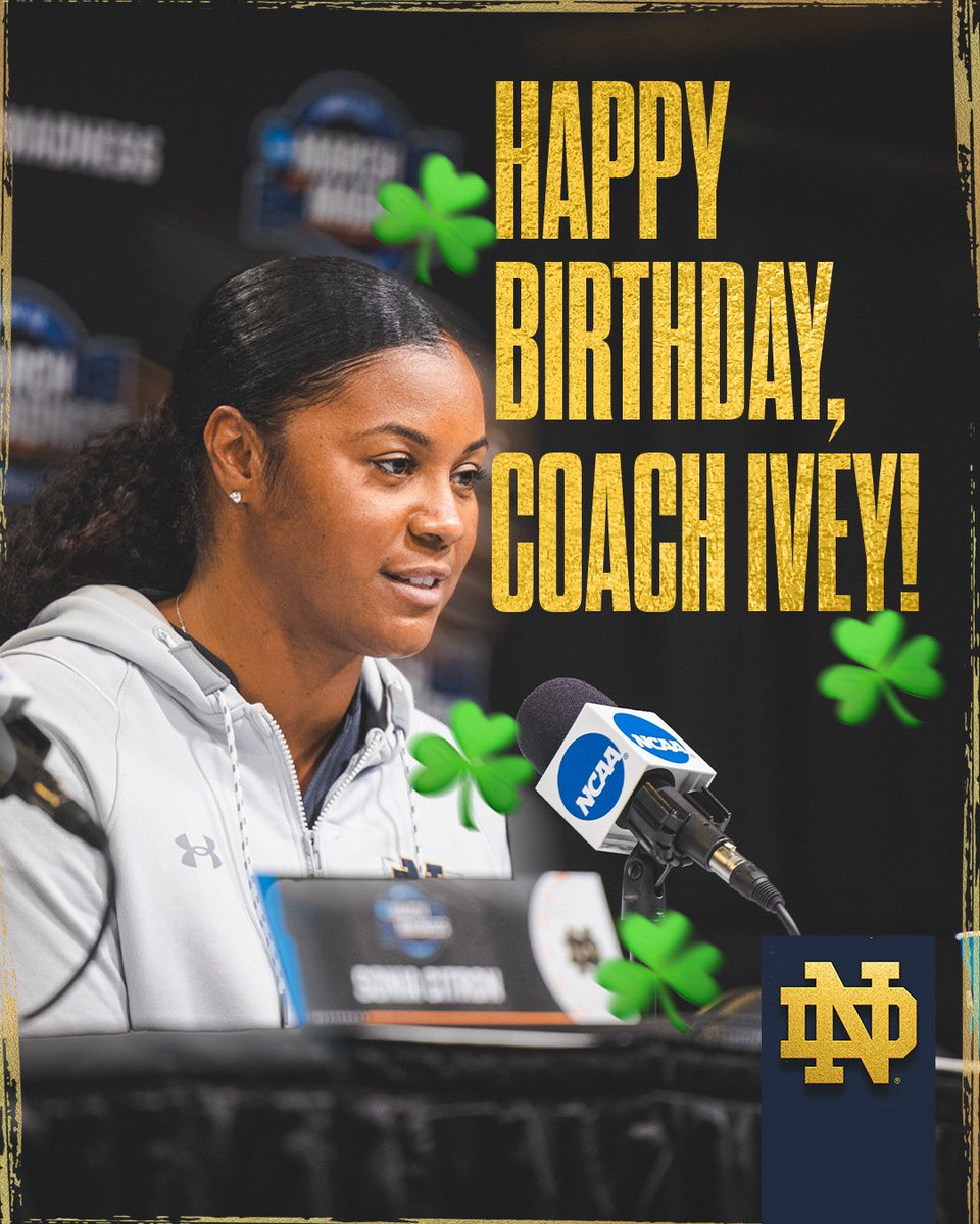 GLO DAY!!!!! 💚🥳🫶

Sending the very best birthday wishes to the woman that makes us the best! We love you, <a href="/IrishCoachIvey/">Niele Ivey</a>!! 🎂

#GoIrish☘️