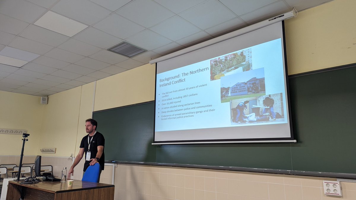 A great few days at <a href="/eurocrim2022/">EUROCRIM2022</a> with staff presenting research: <a href="/ProfessorTwyG/">Dr Twyman-Ghoshal is on Bluesky</a> &amp; @omasriful on state Co-offending; Rich Hester on the cost of football policing; Dan Ash on police officer identity; <a href="/iamjonhobson/">Jon Hobson</a> on restorative justice. Some old + new friends met along the way