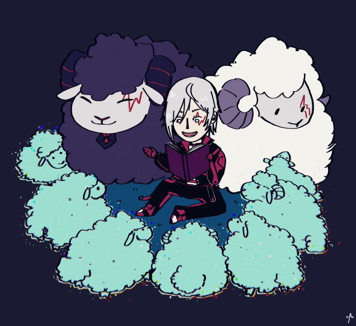 [old art repost] This is literally us rn 📖 Love the comfy story-time with sheep pile~
#Artchivist #FulgurOvidHere