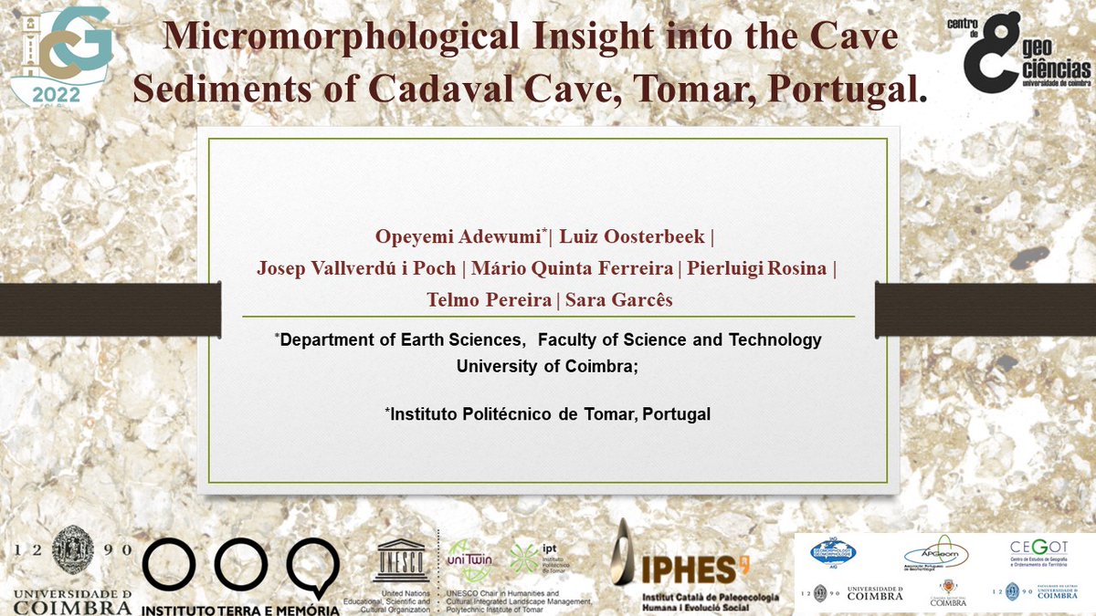 Rt_Hon_Adewumi's tweet photo. I had the opportunity to present our paper on #Micromorphology and also Co-Chaired the #Geoarchaeology session with @zmbmrz at the recently concluded 10th @IAGAIG conference, held in Coimbra, Portugal. 
It was a great forum for fruitful deliberations and interactions. 
#phdlife https://t.co/ZU14P70OAd