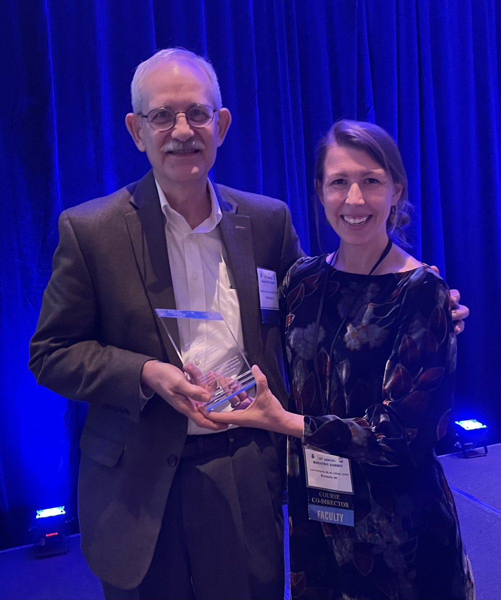 PaulDavidsonPhD's tweet photo. Few nurses have influenced a surgical field as much as Bill Gourash. Humble, brilliant, and innovative, he helped create the Certified Bariatric Nurse designation and pioneering research. Thrilled he received the integrated health achievement award at #bariatricsummit 2020. https://t.co/QhqJZDcCHK