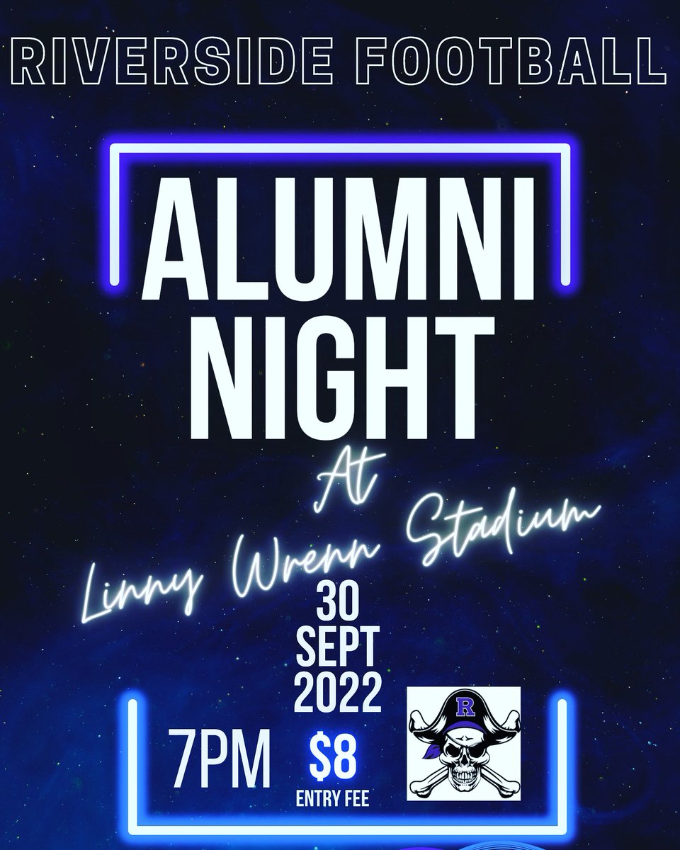 RiversideFootb2's tweet photo. WE WANT TO SEE ALL OUR RIVERSIDE ALUMNI THIS COMING FRIDAY!! WEAR YOUR PURPLE!! #purplecraze #FAMILY#findaway #builtwithtoughness #drivenbycharacter #traincomin #rollpirates #reloaded #WeR #Rway https://t.co/EwK2EiPqH6