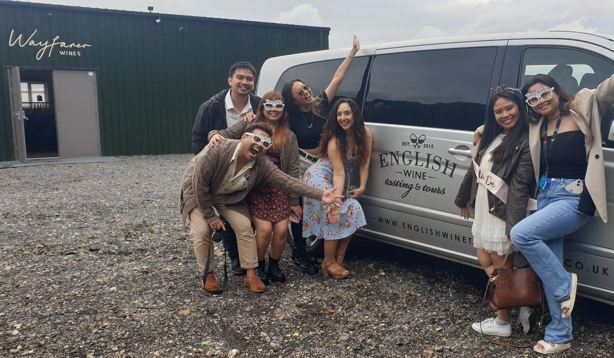 NHS Nurses are with us today having a wonderful day in the vineyards! #NHS @WayfarerWine