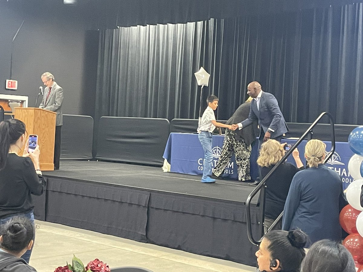 north_chatham's tweet photo. Recognizing our students’ academic achievements this morning at the CCS Celebration of Success! 🖤💛 https://t.co/aOjoJuAdgY