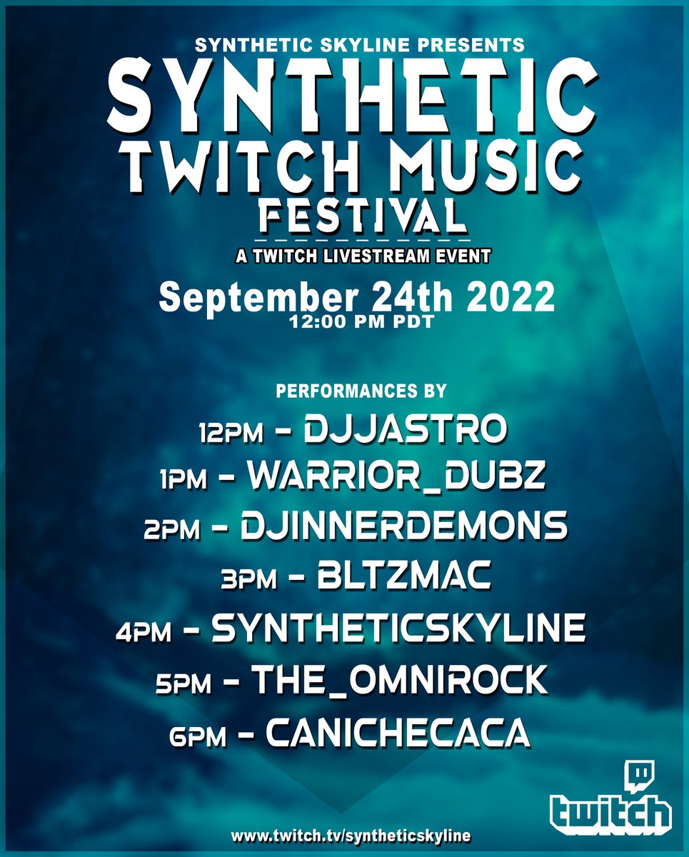 DJInnerDemons's tweet photo. LIVE - @warrior_dubz in @SynthSkyline Music Festival!

https://t.co/MFloX1vOHF

The king of #drumandbass - tune in live to listen. This is really good stuff. https://t.co/q8xwKxE8mR