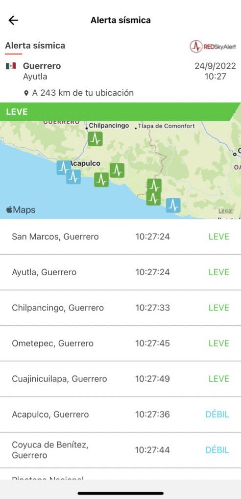 SkyAlertMx's tweet photo. Magnitud final 4.9 ubicado a 10 km al noreste de San Marcos, Guerrero.

Detectado por @REDSkyAlert con intensidad «leve» en la zona del epicentro. https://t.co/uMX53PGytP