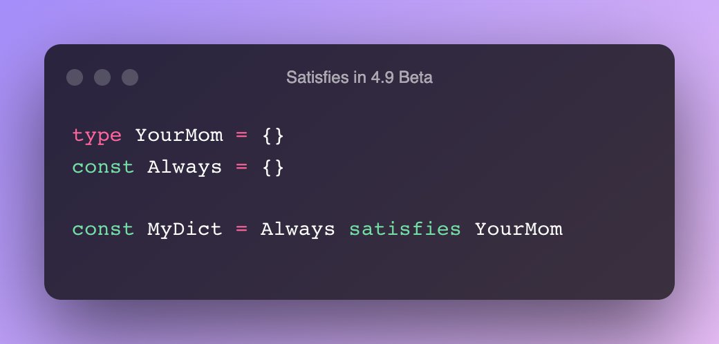 trashh_dev's tweet image. thanks @typescript 4.9 Beta for allowing me to stay on brand