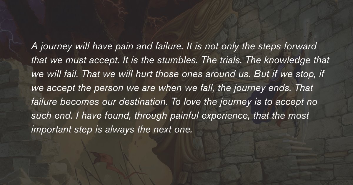 renecapella's tweet photo. @tobiasrogers Have you read the Stormlight Archives by Brandon Sanderson? This quote the book fits for product 99.96% https://t.co/CgQhBpiDQ9