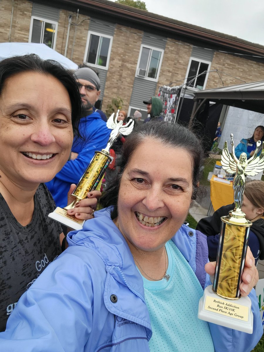 runnergirl1612's tweet photo. Ran good enough to snag 2nd in my AG today! And @PotataHed took 1st in her AG! We ran together and pushed each other. Such a great race for a great cause.
#ReThinkAddictionRun #WisconsinRunnerGirl #KeepMovingForward #NeverGiveUp #Run #5k #Race #Trophy https://t.co/aRDsrn3s9V