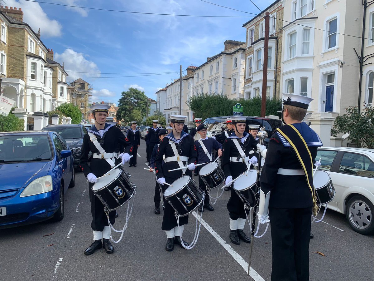 KingstonSCC's tweet photo. Today cadets and staff took part in the Surbiton Festival parade, our corps of drums drew quite a crowd while rehearsing BZ all. https://t.co/orJcGBq1nk