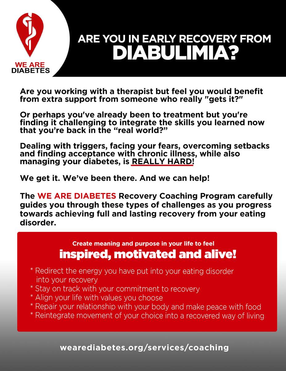 Are you ready to find solid recovery from #diabulimia? WAD offers private coaching! wearediabetes.org/index.php/coac…