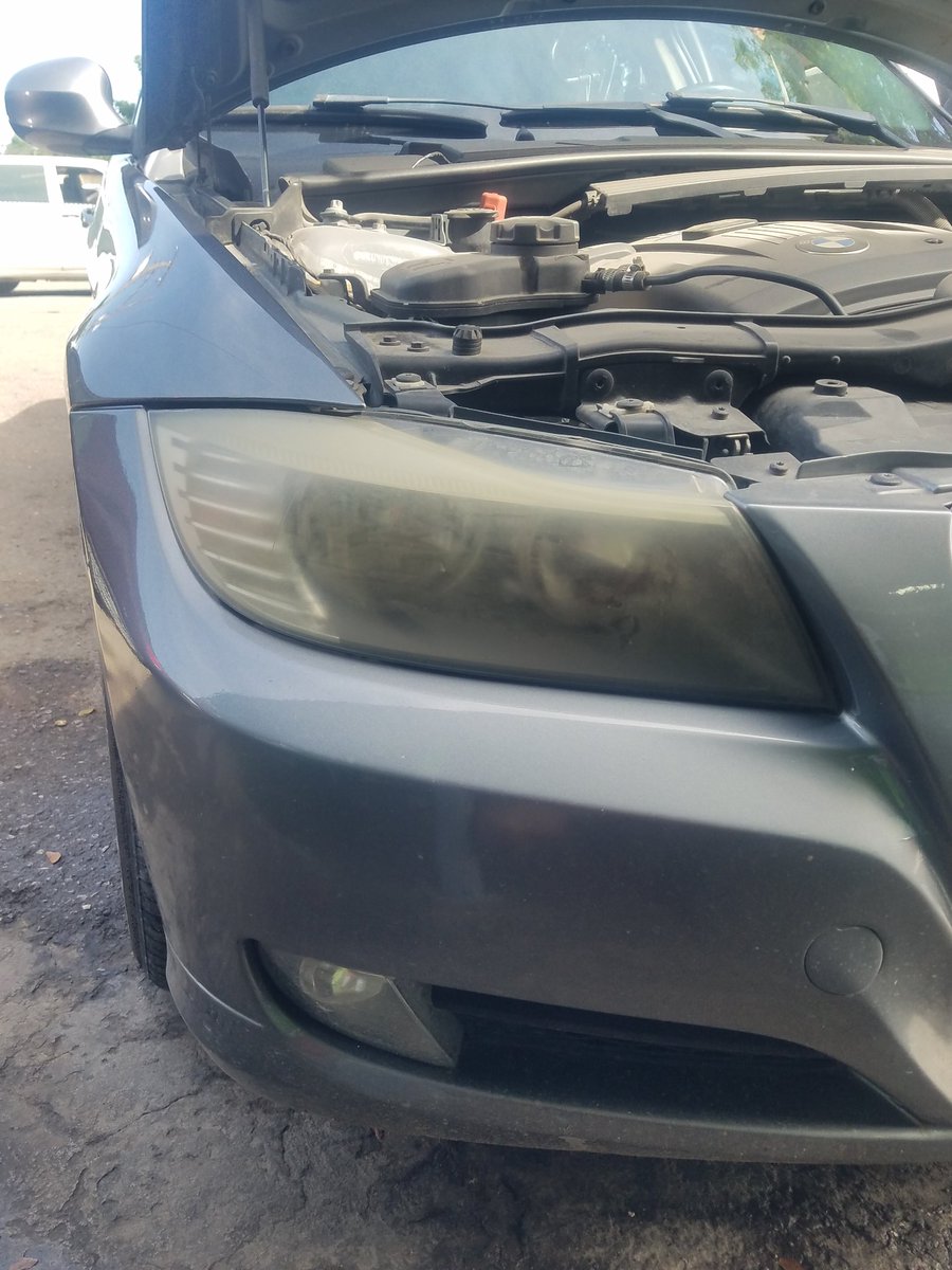 kyng_tony's tweet photo. Another happy Twitter client today. 😊😊 high level of Oxidation (yellowing) preventing maximum visibility at night. One hour later and I have these headlight brand spanking new again. 876-544-9100 call me. #Retweet, #GetMeOutThere, #NotAPattyShopService, #HeadlightRestoration, https://t.co/GqDRu2j15N