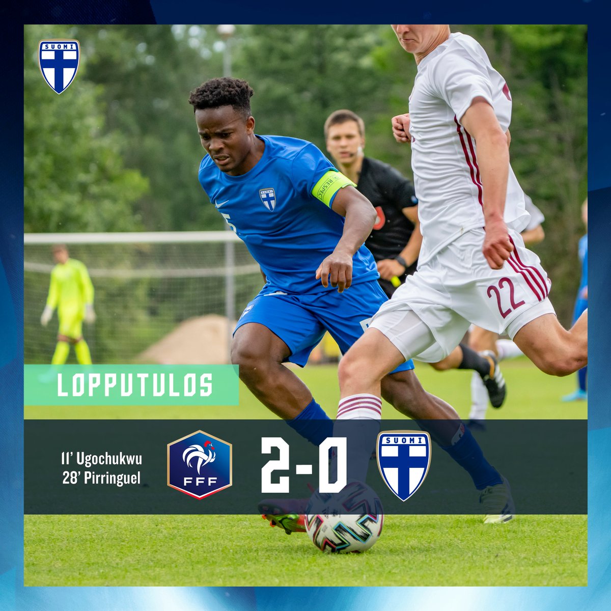 Palloliitto's tweet photo. Ranskan avausjakson maalit riittivät tänään voittoon.

#Minihuuhkajat pelaa Serbian turnauksen viimeisen ottelunsa maanantaina. Portugali-peli toimii samalla U19-poikien EM-karsintakenraalina! 🦉 https://t.co/H6vVkXlwuL