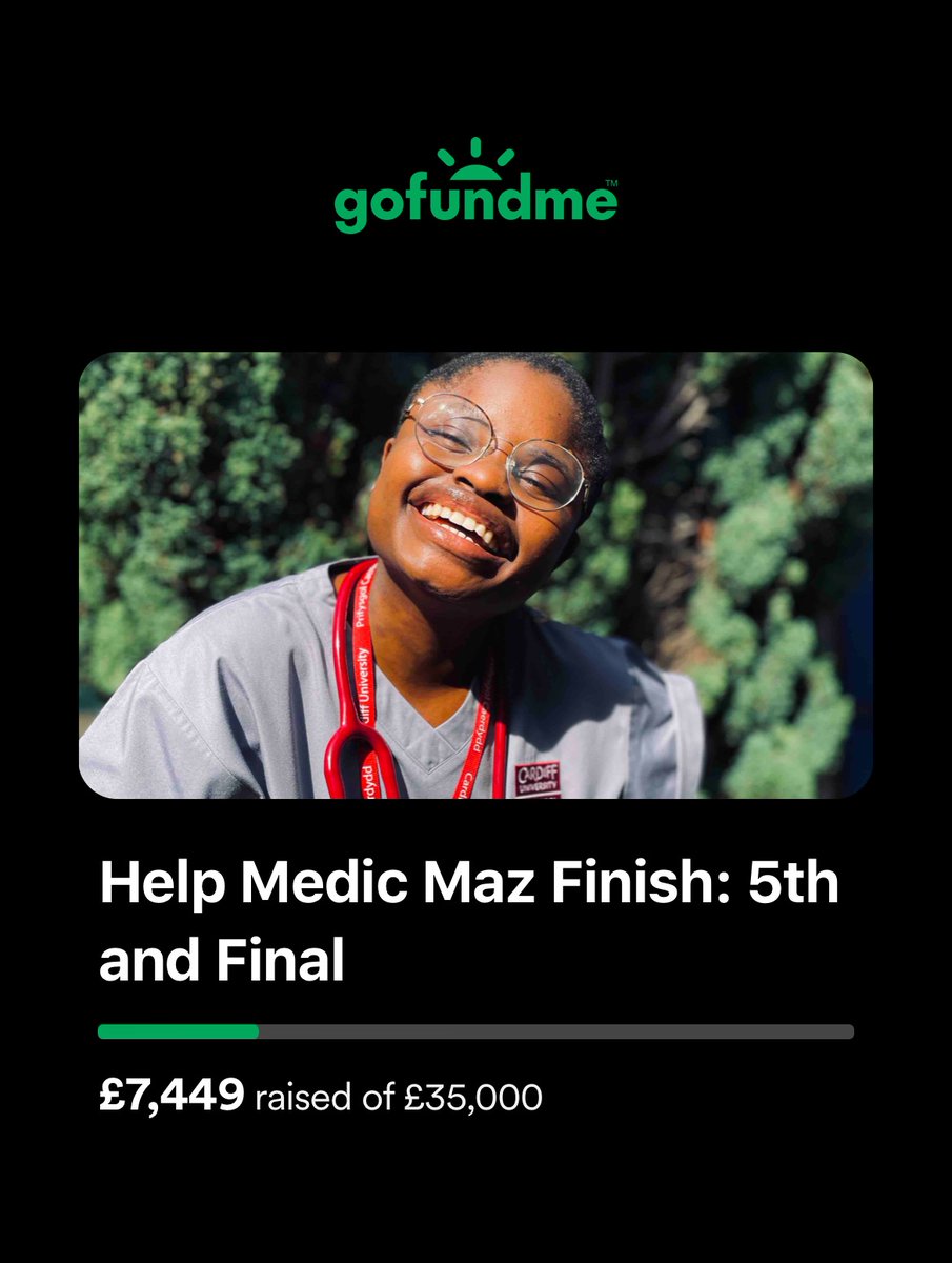 MazvManzai's tweet photo. Over 20% already donated and were trending on the #GoFundMe  education page!!!
#education #NHS #medicine #medicaleducation #Cardiffuni @BBCWales @WalesOnline @NHSWalesDU @BMAstudents https://t.co/7jr4pL1dmn