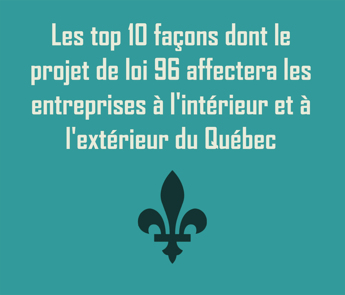 wbcdesigns's tweet photo. Depuis son entrée en vigueur le #projetdeloi96 a déjà commencé à avoir un impact considérable sur les entreprises du #Québec et celles qui font des affaires avec le Québec. Voici les 10 principales façons dont la Loi 96 affectera les #entreprises. #elections2022 https://t.co/yNkujcrAVG