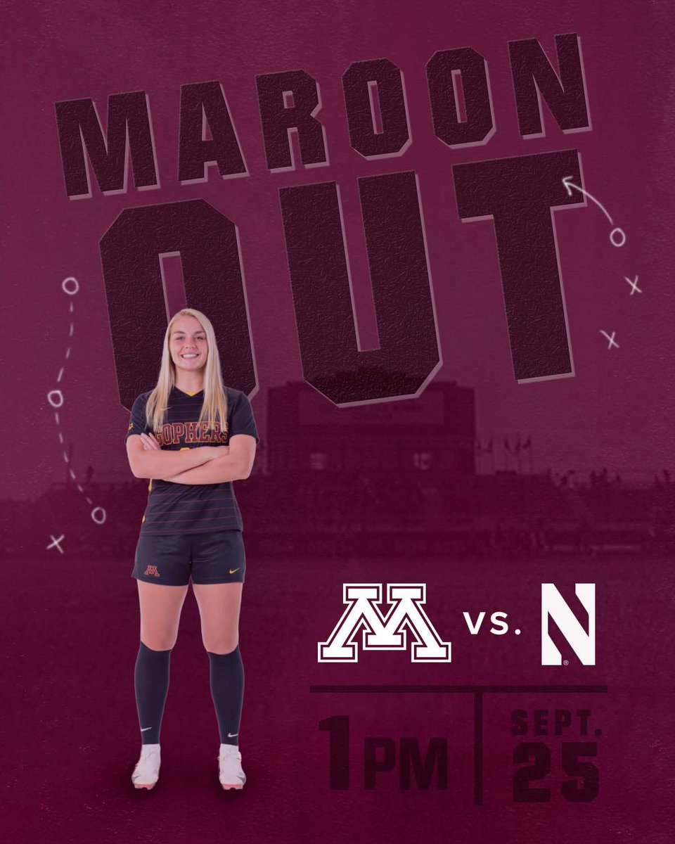 Get ready to cheer loud, wear maroon and 𝙍𝙤𝙘𝙠 𝙩𝙝𝙚 𝙍𝙤𝙗𝙗𝙞𝙚 tomorrow as the Gophers take on No. 9 Northwestern at home!👊⚽️

#ThisIsHome #Gophers〽️