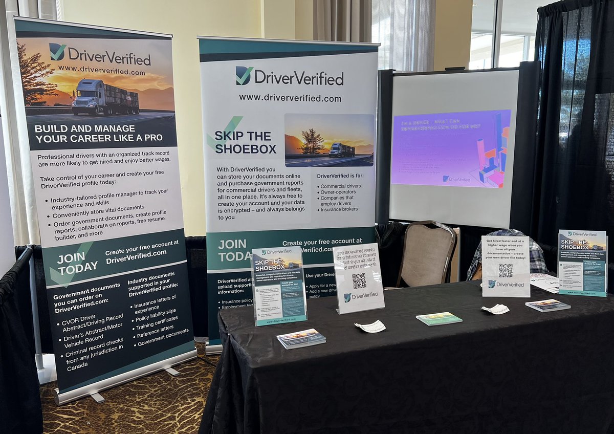 DVHeadquarters's tweet photo. We’re at The Trucking Network ‘s Mega Job Fair at Pearson Convention Centre in Brampton, and it’s a full house! Come on down to meet with all the companies looking for drivers, and stop by our booth to say hi!

#driververified https://t.co/MMREwSIjTI