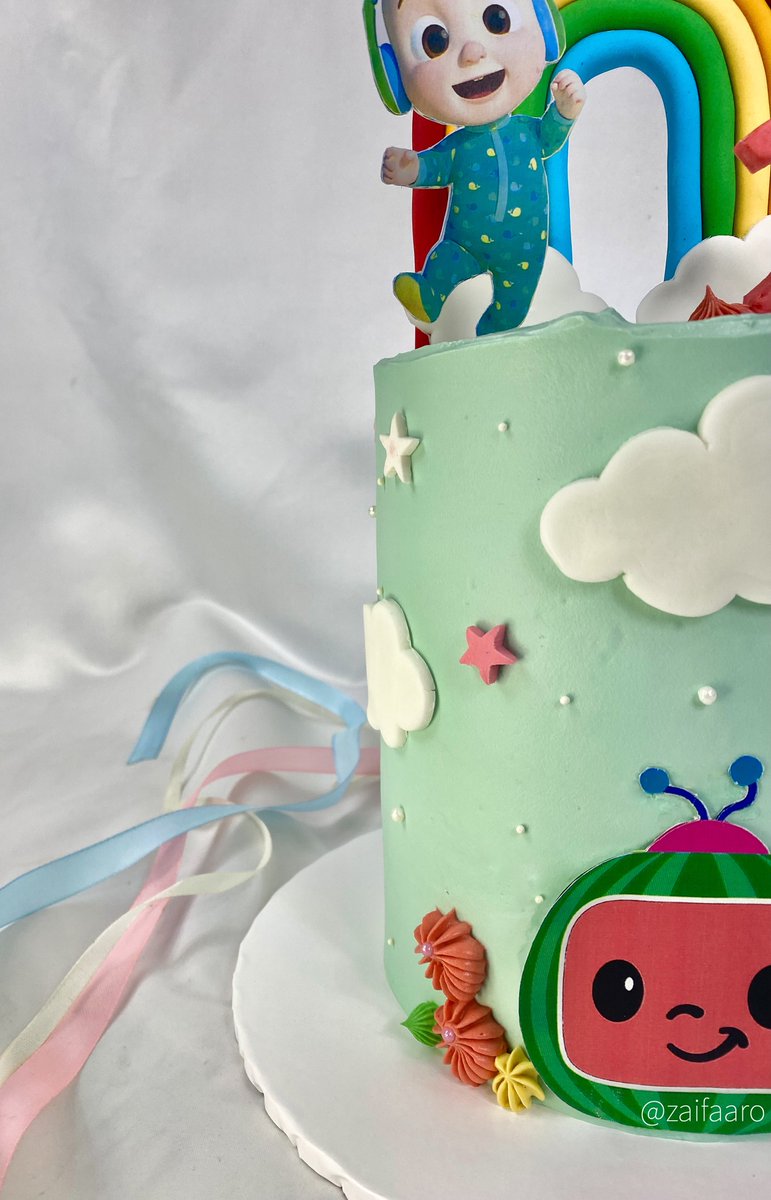 zaifaaro's tweet photo. Cocomelon themed cake! https://t.co/G7wv7k1v6d