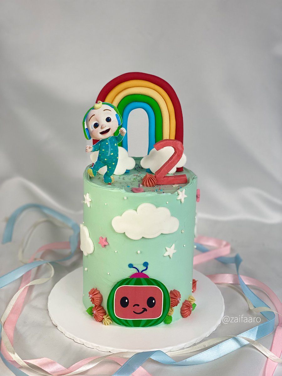 zaifaaro's tweet photo. Cocomelon themed cake! https://t.co/G7wv7k1v6d