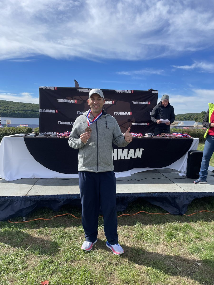 3rd in my age group! First time on the podium! Swim cancelled so it was a sprint duathlon but I'll take it 🏃🏻‍♂️🚴🏻‍♂️🏃🏻‍♂️ #toughmantri