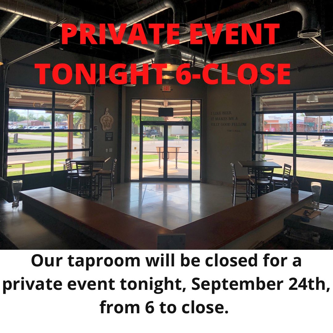We’ll be open to the public until 6 tonight, and back to normal hours tomorrow for our Food Truck Sunday! #expedinturebrewery #okarchesoldestbrewery